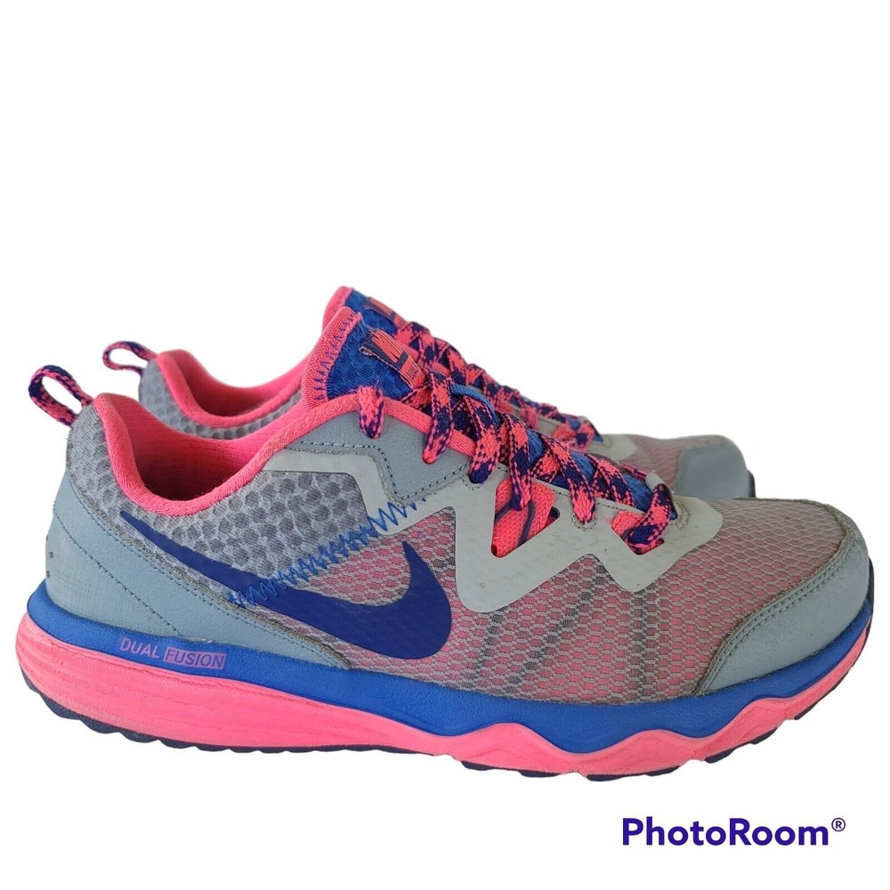 Nike Dual Fusion Womens Size 8.5 Gray Pink Trail Running Athletic Shoes Sneakers - Picture 1 of 10
